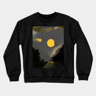 full moon In the cold night Crewneck Sweatshirt